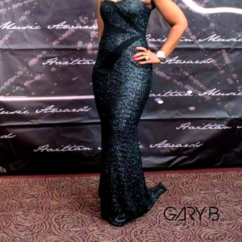 Black strapless sequins dress size 4